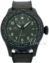 IWC Miesten kello IW395601 Pilots Vihreä/Kumi Ø46 mm