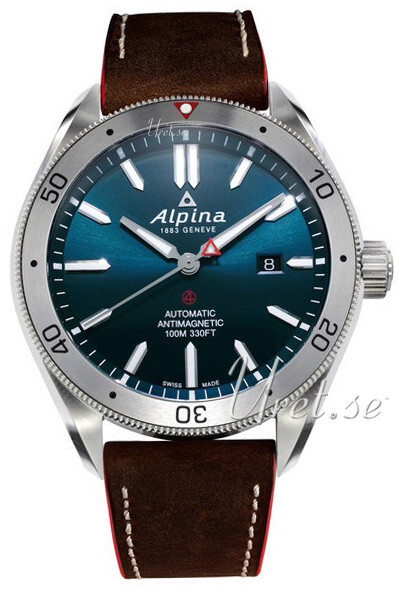 Alpina Miesten kello AL-525NS5AQ6 Alpiner Sininen/Nahka Ø44 mm