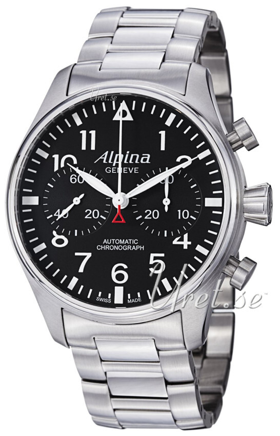 Alpina Miesten kello AL-860B4S6B Startimer Musta/Teräs Ø44 mm