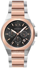 Armani Exchange Rafael Musta/Punakultasävyinen Ø42 mm AX4181