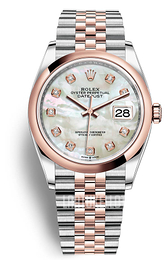 Rolex Valkoinen/Teräs Ø36 mm 126201-0021