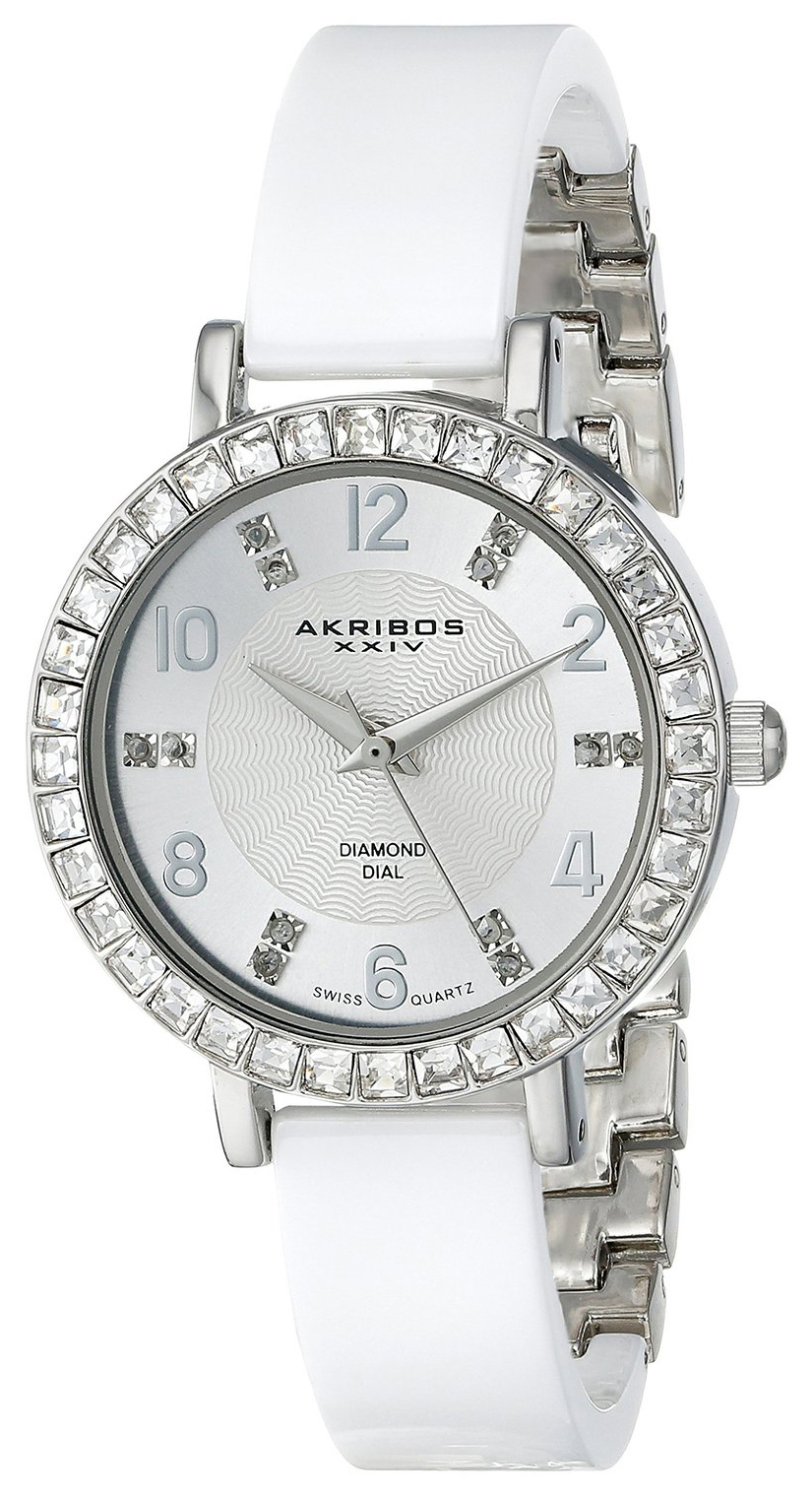 Akribos XXIV Naisten kello AK758SSW Diamond Hopea/Teräs Ø32 mm