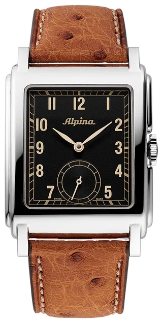 Alpina Miesten kello AL-530BA3C6 Heritage Carree Musta/Nahka 39x32.5