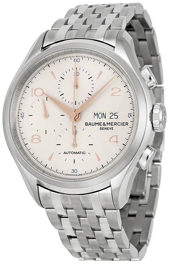 Baume & Mercier Miesten kello M0A10130 Clifton Hopea/Teräs Ø43