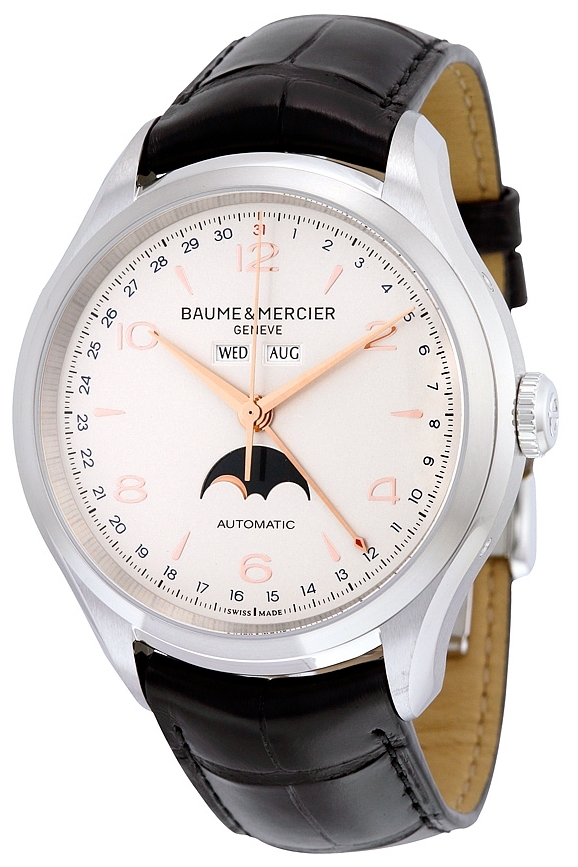 Baume & Mercier Miesten kello MOA10055 CLIFTON Hopea/Nahka Ø43 mm