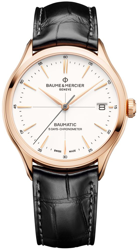 Baume & Mercier Miesten kello MOA10469 Clifton Valkoinen/Nahka