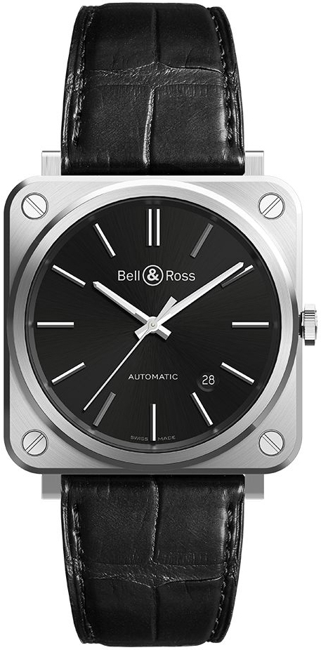 Bell & Ross BRS-92-BLACK-STEEL Br 05 Musta/Nahka