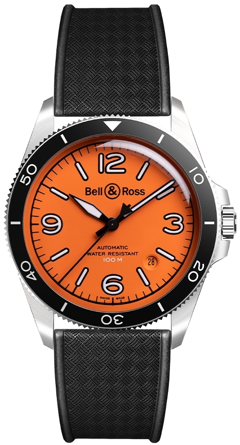 Bell & Ross Miesten kello BRV292-O-ST/SRB BR V2-92 Oranssi/Kumi