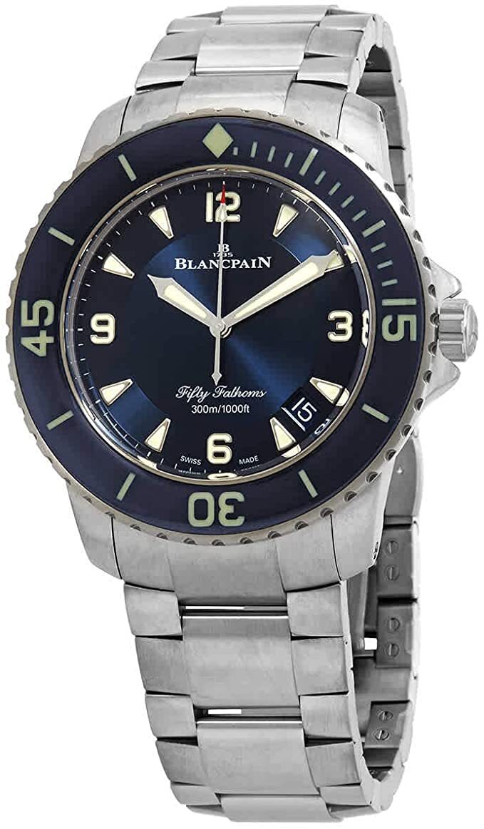 Blancpain Miesten kello 5015-12B40-98B Fifty Fathoms Sininen/Titaani