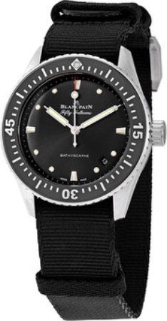 Blancpain Miesten kello 5100B-1110-NABA Fifty Fathoms Musta/Tekstiili