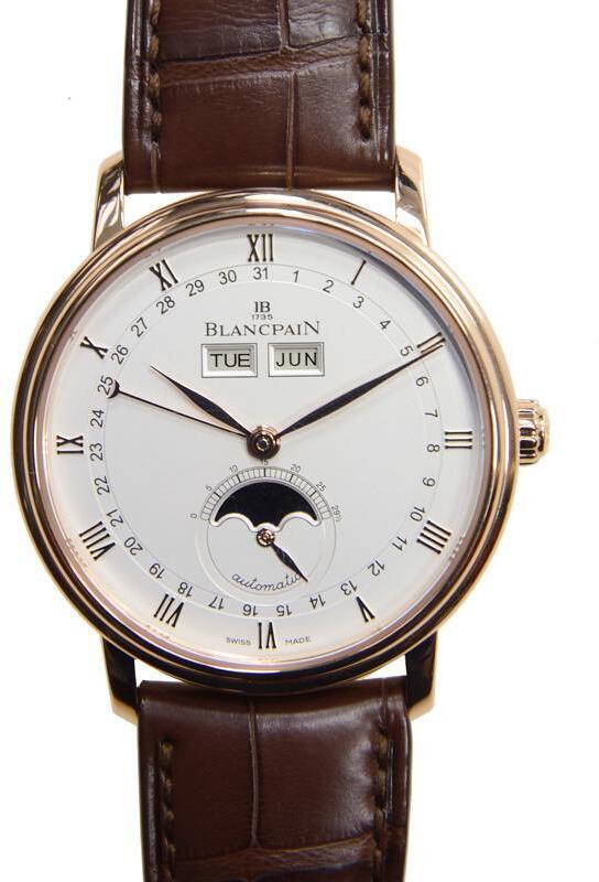 Blancpain Miesten kello 6263-3642-55A Villeret Valkoinen/Nahka Ø37.6