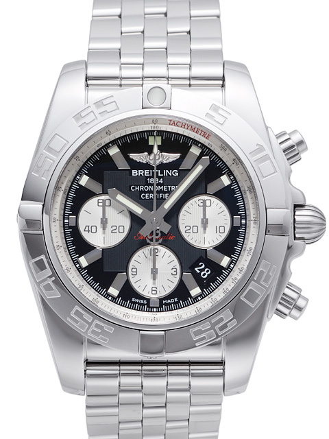 Breitling Miesten kello AB011012-B967-375A Chronomat 44 Musta/Teräs