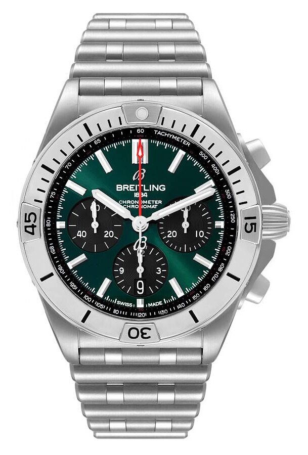 Breitling Miesten kello AB01343A1L1A1 Chronomat B01 42 Vihreä/Teräs