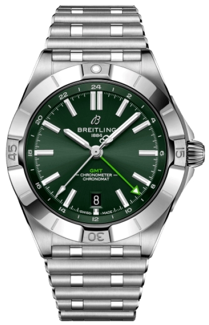 Breitling Miesten kello P323981A1L1A1 Chronomat 40 GMT Vihreä/Teräs