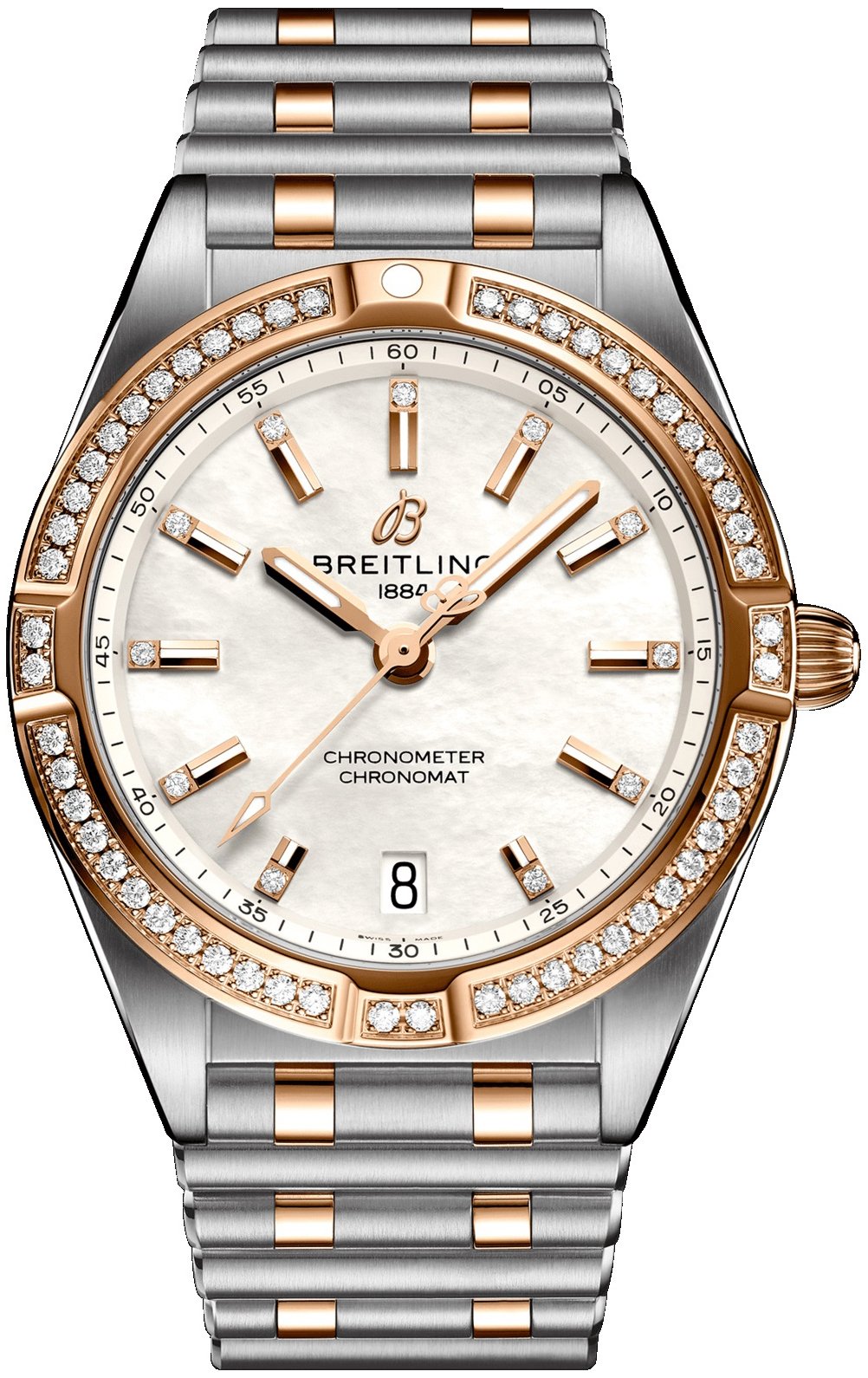 Breitling Naisten kello U77310591A2U1 Chronomat 32 Valkoinen/18K