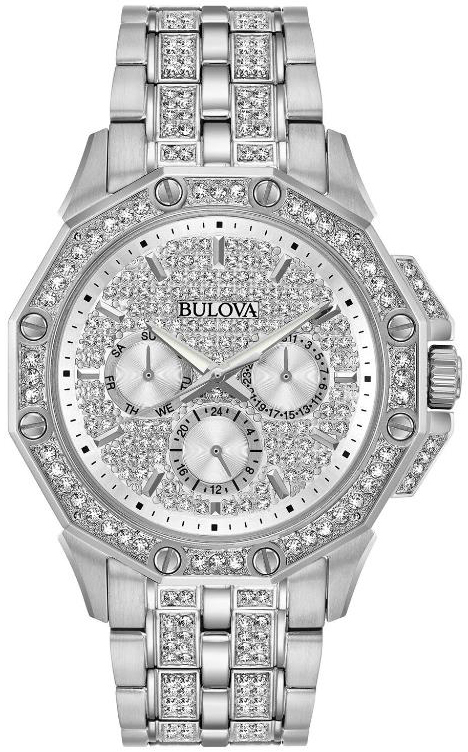 Bulova Miesten kello 96C134 Crystal Kristalleilla/Teräs Ø41.5 mm