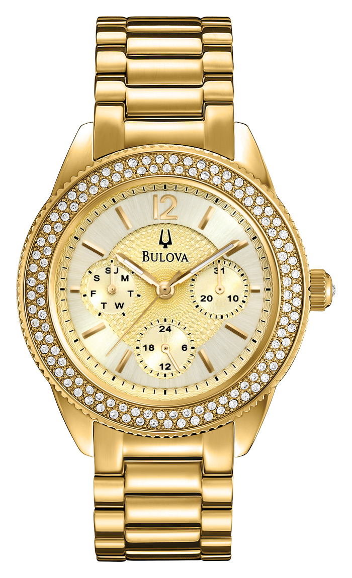 Bulova Naisten kello 97N102 Crystal Kullattu/Kullansävytetty teräs