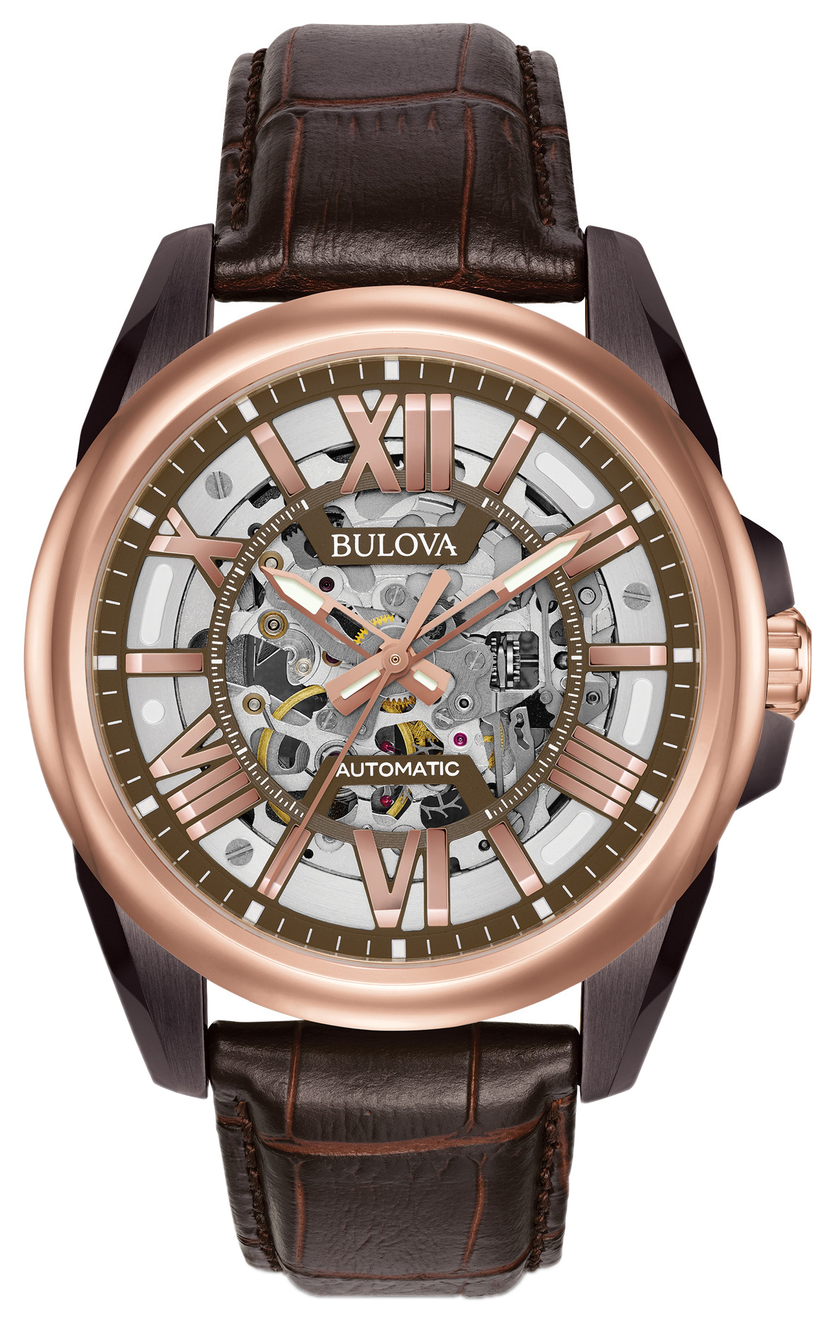 Bulova Miesten kello 98A165 Mechanical Luurankokello/Nahka Ø43 mm