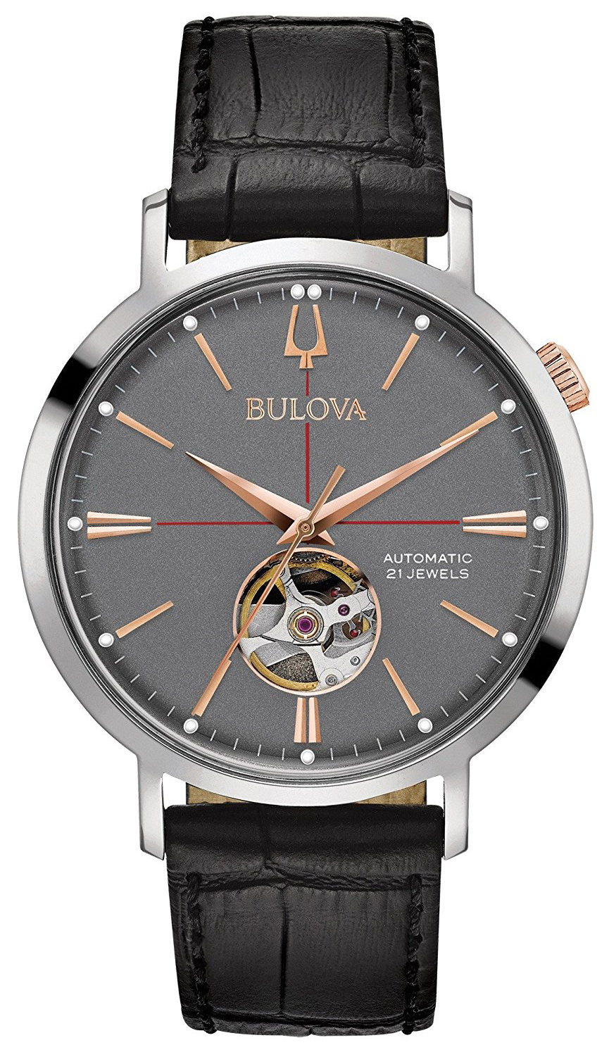 Bulova Miesten kello 98A187 Harmaa/Nahka Ø41 mm