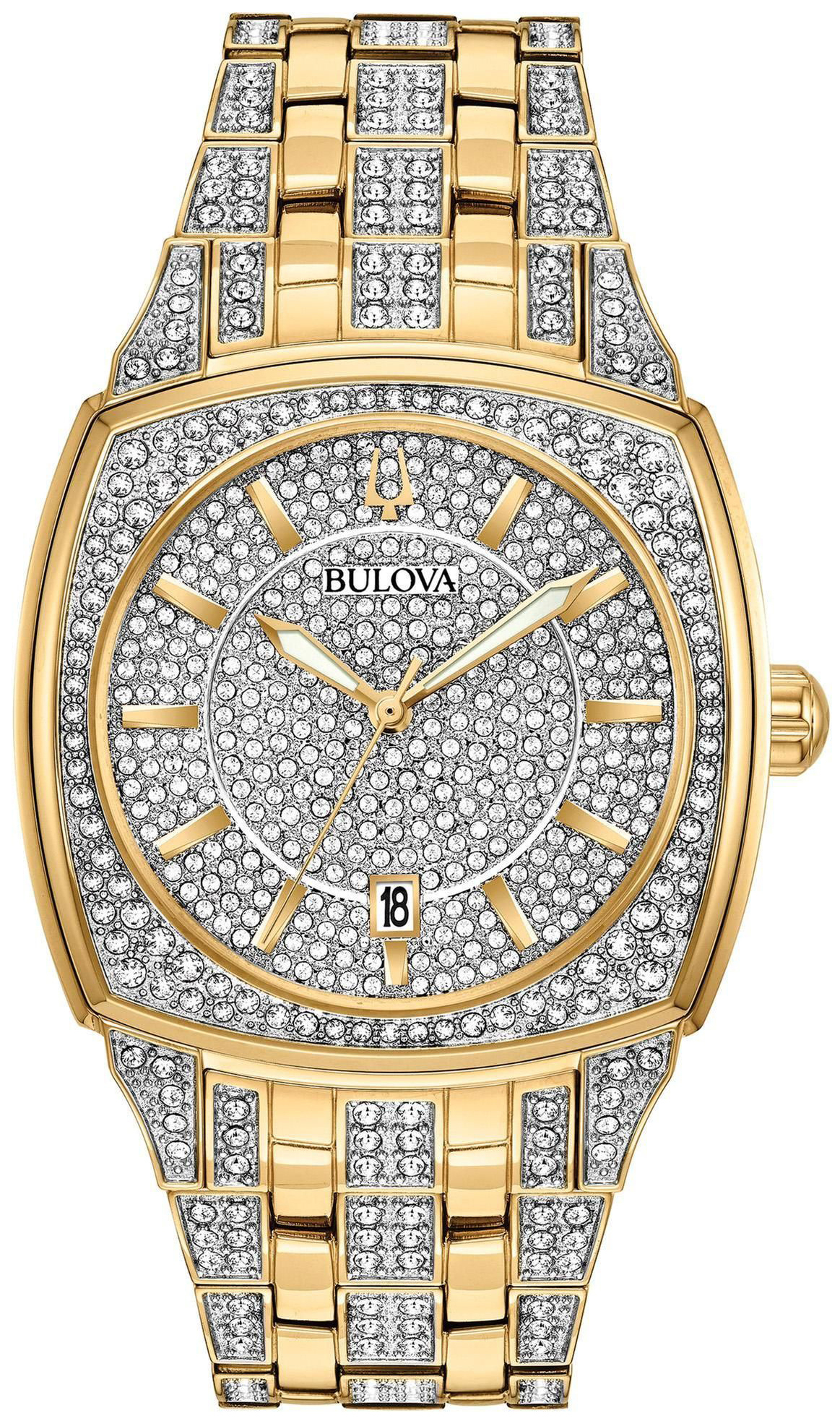 Bulova Miesten kello 98B323 Dress Kristalleilla/Kullansävytetty