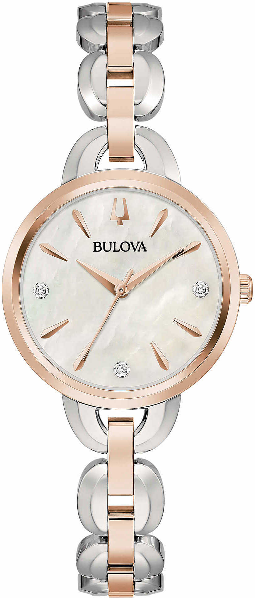 Bulova Naisten kello 98P210 Sutton Valkoinen/Punakultasävyinen Ø28