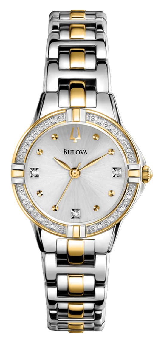 Bulova Diamond Naisten kello 98R166 Hopea/Kullansävytetty teräs