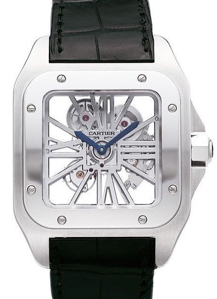 Cartier Santos 100 Miesten kello W2020018 Luurankokello/Nahka