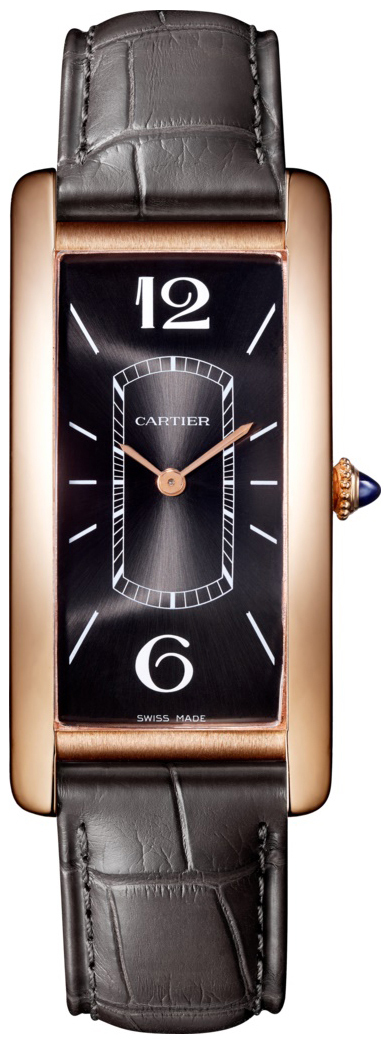 Cartier Naisten kello WGTA0025 Tank Cintree Musta/Nahka