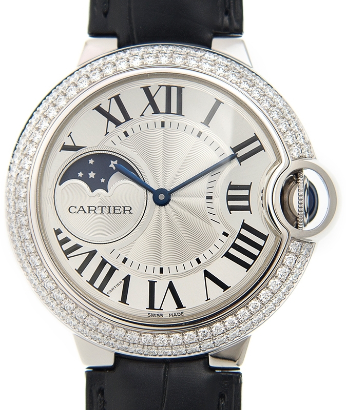 Cartier Naisten kello WJBB0028 Ballon Blue Hopea/Nahka Ø37 mm