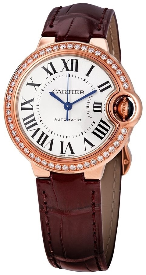 Cartier Naisten kello WJBB0033 Ballon Bleu Hopea/Nahka Ø33 mm