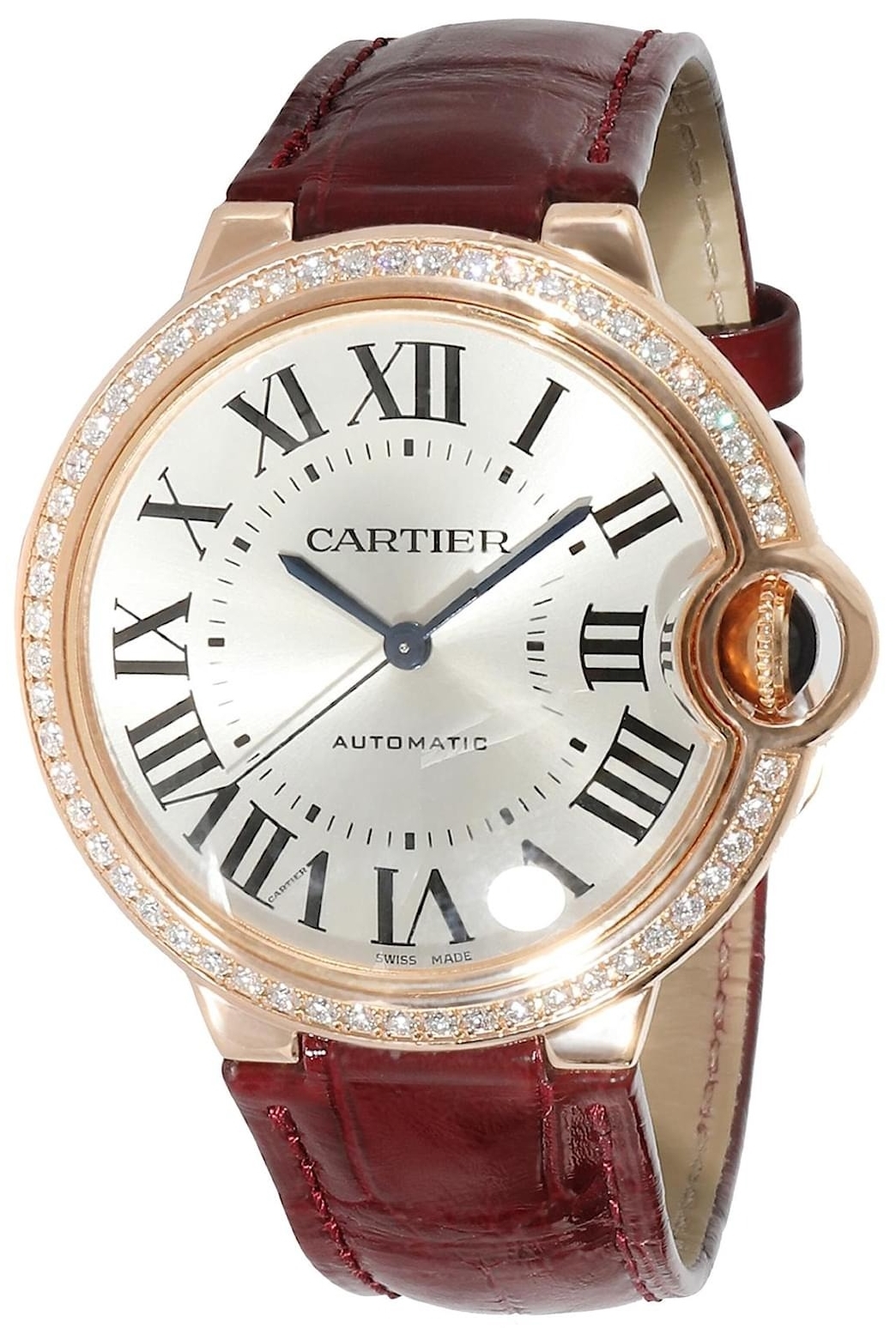 Cartier Naisten kello WJBB0034 Ballon Bleu Hopea/Nahka Ø36 mm