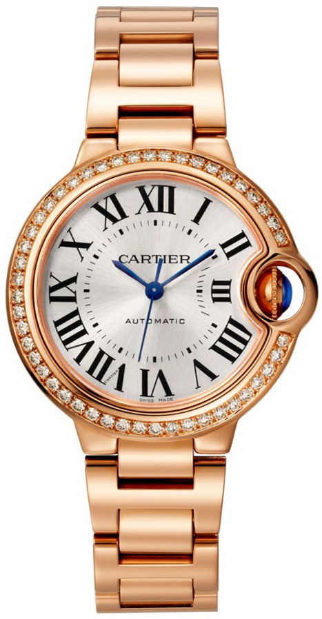 Cartier Ballon Bleu Naisten kello WJBB0036 Hopea/18K punakultaa Ø33