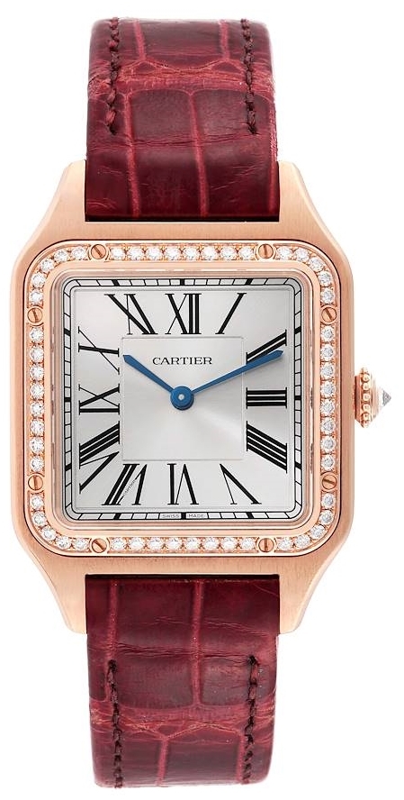 Cartier Naisten kello WJSA0016 Santos Dumont Hopea/Nahka