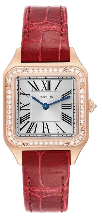 Cartier Naisten kello WJSA0017 Santos Dumont Hopea/Nahka