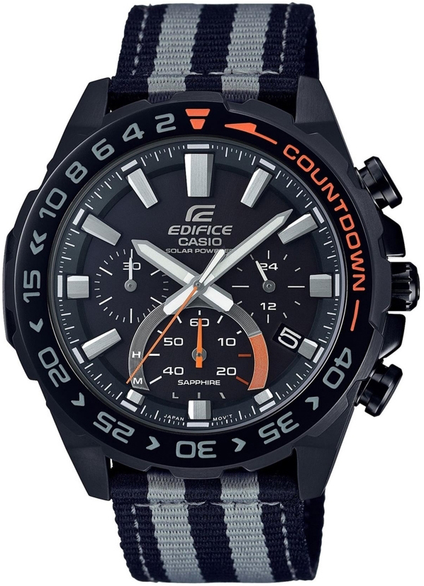 Casio Edifice Miesten kello EFS-S550BL-1AVUEF Musta/Tekstiili Ø47 mm