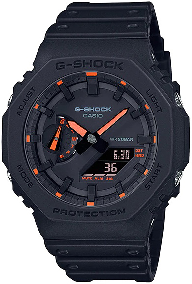 Casio Miesten kello GA-2100-1A4ER G-Shock Musta/Muovi Ø45.4 mm