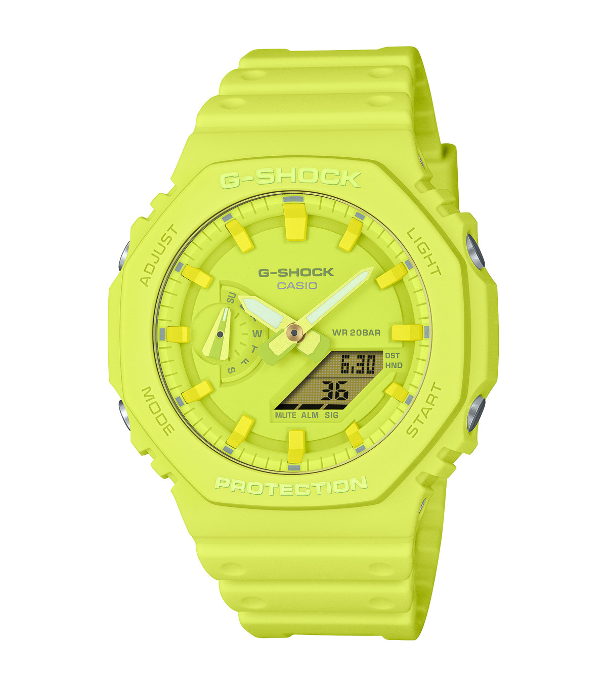 Casio Miesten kello GA-2100-9A9ER G-shock Keltainen/Muovi Ø45.4 mm