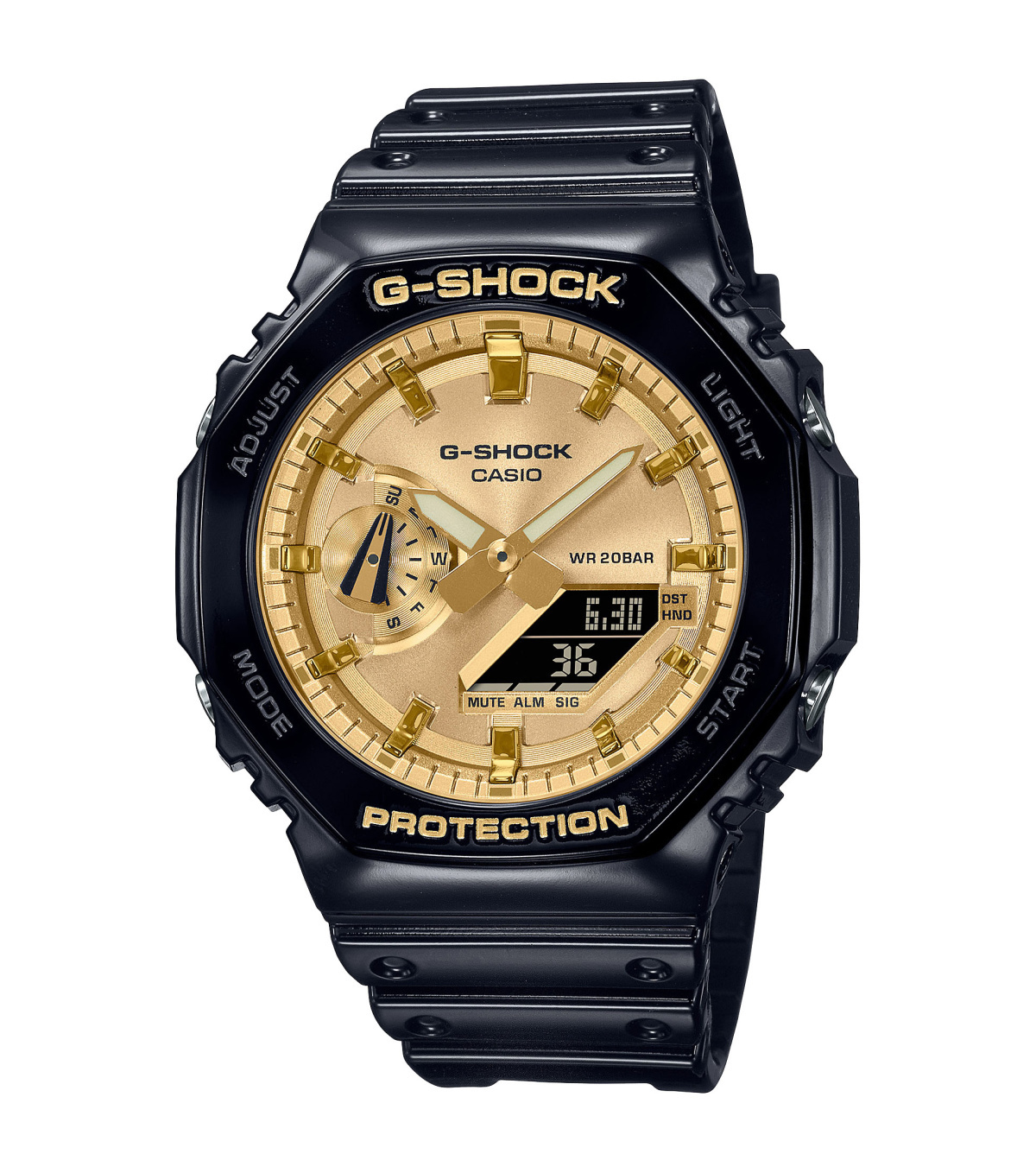 Casio Miesten kello GA-2100GB-1AER G-shock Kulta/Muovi Ø45.4 mm