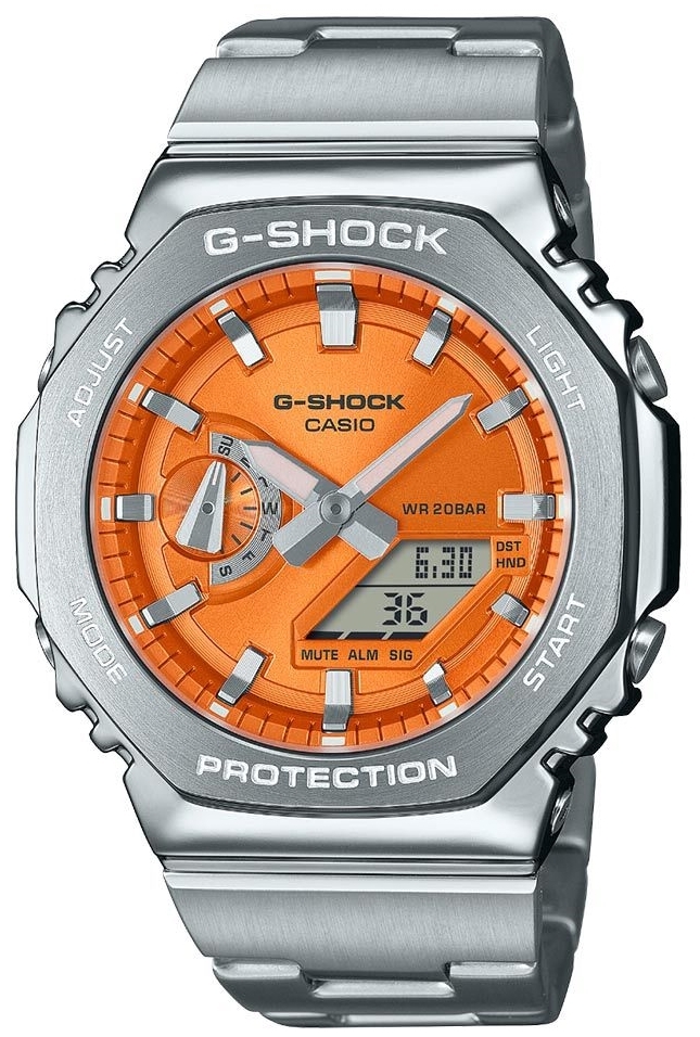 Casio Miesten kello GM-2110D-4AER G-shock Oranssi/Teräs Ø44.4 mm