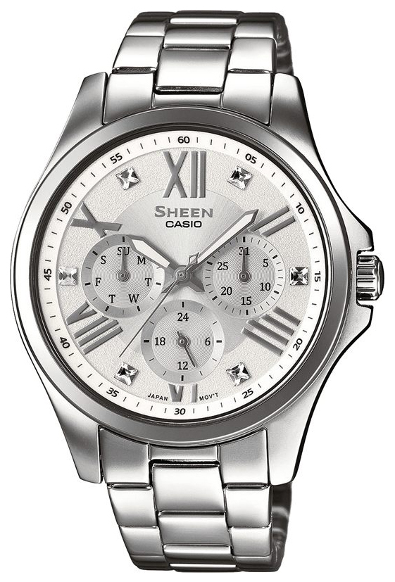 Casio Naisten kello SHE-3806D-7AUER Sheen Hopea/Teräs Ø39.3 mm