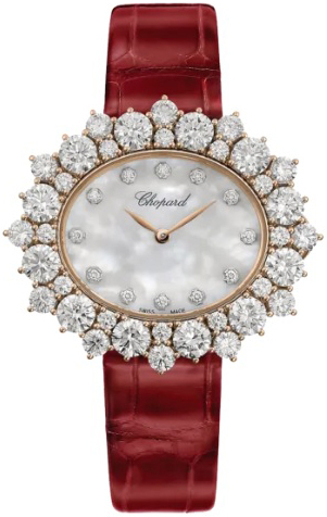 Chopard Naisten kello 13A390-5102 Diamond Hour Valkoinen/Nahka Ø40 mm