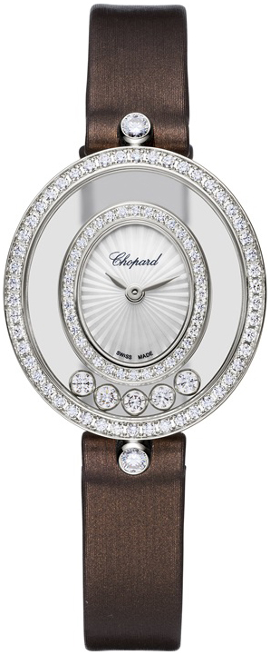 Chopard Naisten kello 204292-1301 Happy Diamonds Valkoinen/Satiini