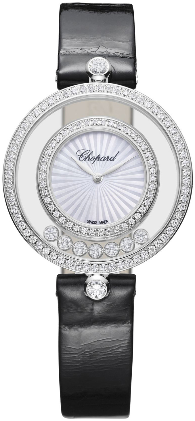 Chopard Naisten kello 209426-1201 Happy Diamonds Hopea/Nahka Ø32 mm