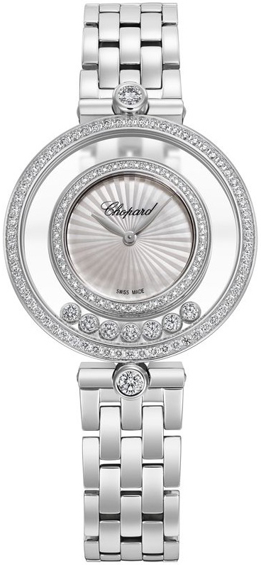 Chopard Naisten kello 209426-1202 Happy Diamonds Hopea/18K