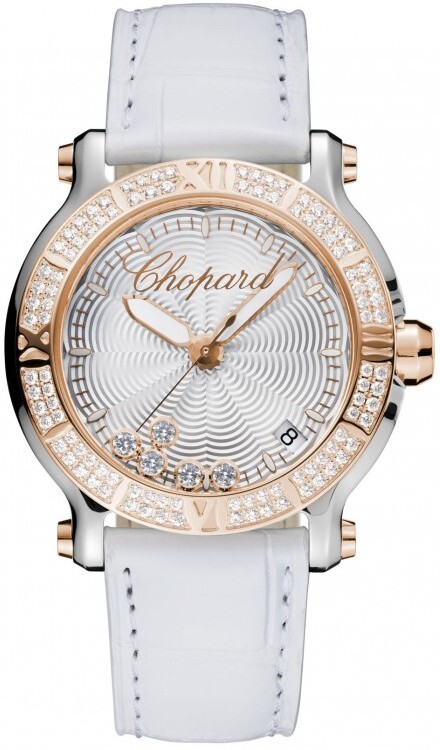 Chopard Naisten kello 278551-6003 Happy Sport Hopea/Nahka Ø36 mm