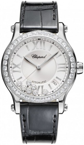 Chopard Naisten kello 278559-3003 Happy Sport Hopea/Nahka Ø36 mm