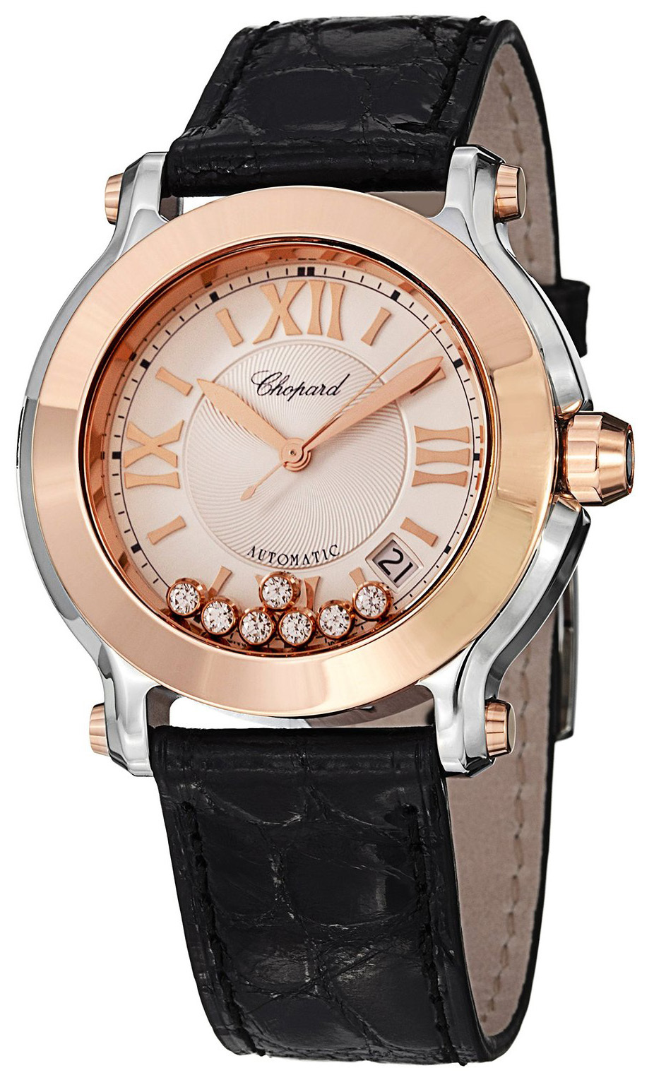 Chopard Naisten kello 278559-6001 Happy Sport Hopea/Nahka Ø36 mm