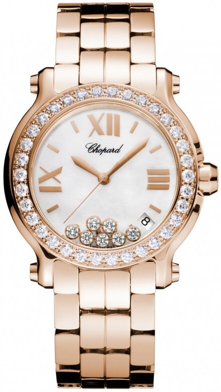 Chopard Naisten kello 278559-6003 Happy Sport Hopea/Nahka Ø36 mm