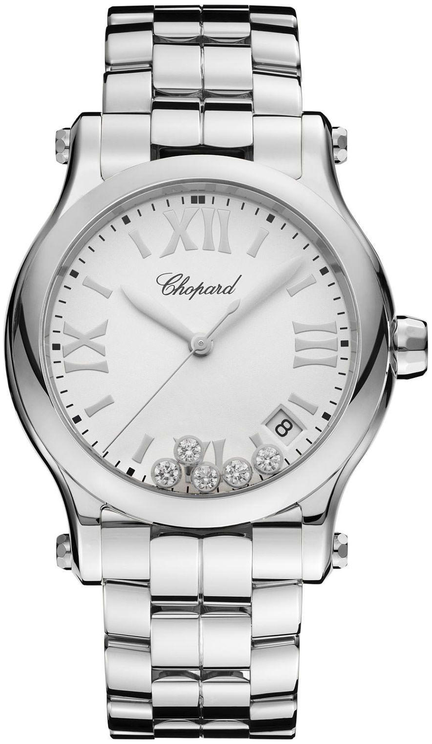 Chopard Naisten kello 278582-3002 Happy Sport Valkoinen/Teräs Ø36 mm