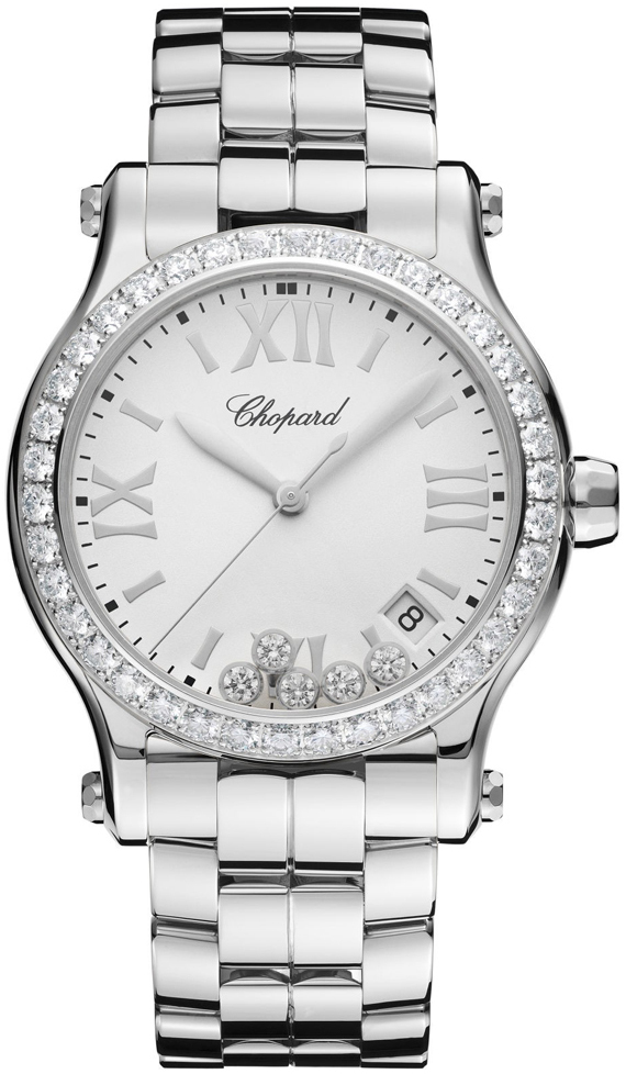 Chopard Naisten kello 278582-3004 Happy Sport Valkoinen/Teräs Ø36 mm